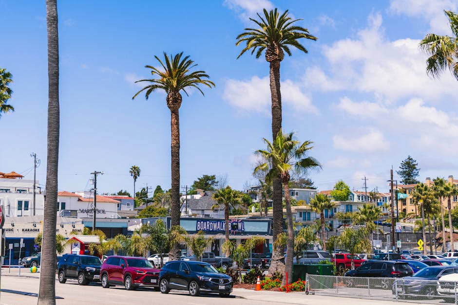 Experience the lively atmosphere of Santa Cruz Beach Boardwalk on a sunny day.
